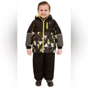 NEW Spyder Black and Neon Yellow Geometric Kids 2 PC Snowsuit Size 6